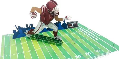 Vista 4 de Jugador de fútbol americano, tarjeta de felicitación desplegable 3D para todas las ocasiones, amor, cumpleaños, Navidad, deportes, felicitaciones