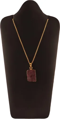 Vista 2 de Colgante de rubí, atractivo colgante de piedras preciosas crudas hecho a mano, regalo personalizado para ella, colgante de piedra natal