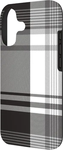 Vista 2 de Black White Grey Plaid Winter Fall Halloween Pattern Design Case for iPhone 17