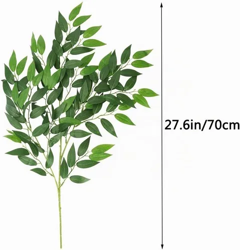 Vista 7 de WEISPARK Tallos de Verdor Artificial Ruscus Italiano, 16pcs Ramas de Guirnalda de Hojas Verdes Sintéticas Spray de Verdor Colgante para Ramo