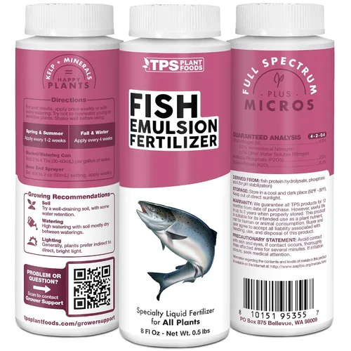 Vista 5 de Fertilizante de Emulsión de Pescado, Alimento Completo de Emulsión de Pescado para Plantas, 8 oz (250mL)