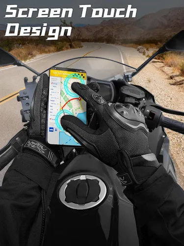 Vista 4 de COFIT - Guantes de motocicleta con malla transpirable, guantes de moto con protección táctil para hombres y mujeres, para BMX ATV MTB, carreras