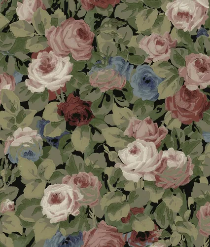 Vista 10 de NextWall Rose Garden Papel Tapiz Floral de Despegar y Pegar (Granate y Albahaca)
