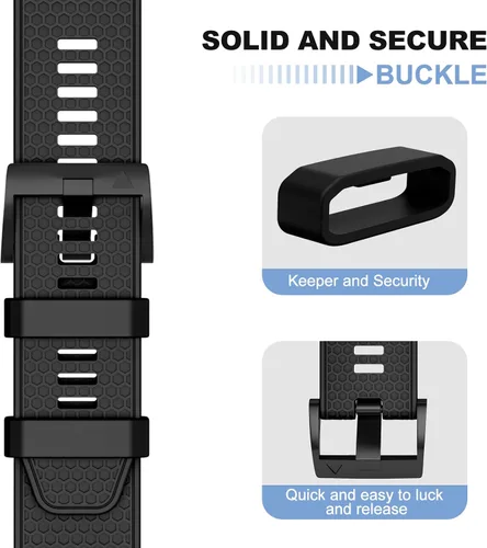 Vista 4 de OVERSTEP Correas de ajuste rápido de 0.866 in para Garmin Fenix 5/Fenix 6/Fenix 7, correa de repuesto de silicona suave compatible con Garmin