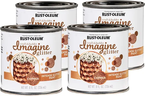 Vista 6 de Rust-Oleum 349201 Imagine Craft & Hobby - Pintura intensa con purpurina, 8 onzas, cobre