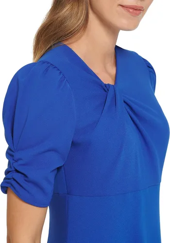 Vista 4 de DKNY Manga corta para mujer ajustada y acampanada con falda Godet