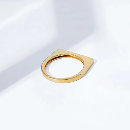 Vista 4 de Tienda Essentials 14K Gold Plated Sterling Silver Bar Ring