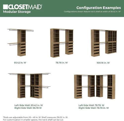 Vista 15 de ClosetMaid - Unidad de almacenamiento modular apilable de 3 estantes, color arena