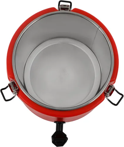 Vista 7 de Dispensador de bebidas aislado, de acero inoxidable, térmico para café frío y caliente, agua, dispensador de bebidas con grifo para hielo, fiesta