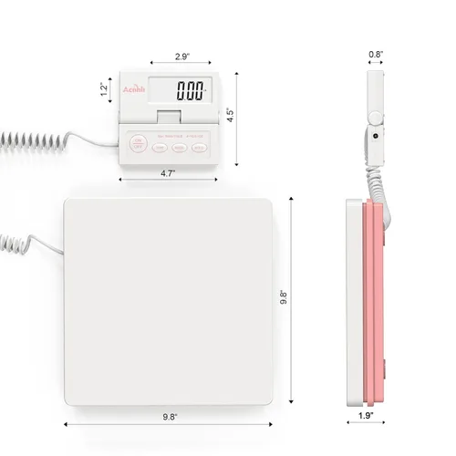 Vista 2 de Básculas de correo postal para envío, escala de 110 libras (110.2 lbs) para paquete, tres funciones: tara, modo y mantenimiento, panel flexible