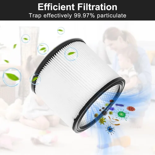 Vista 3 de Filtro de repuesto para aspiradora Shop Vac 90304 90350 90333 903-04-00 9030400 de 5 galones y filtro grande para húmedo y seco