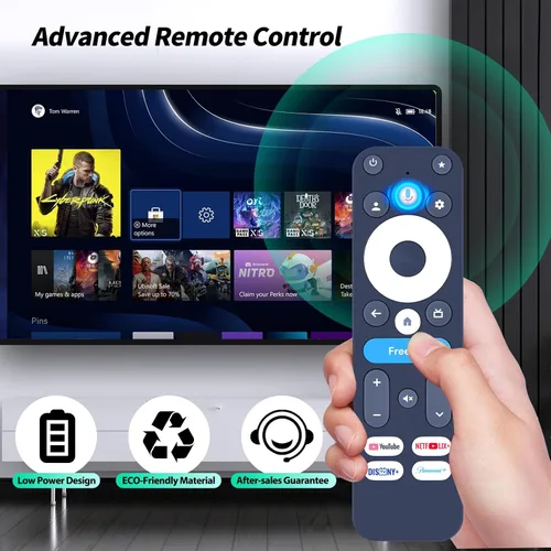Vista 6 de Nuevo R-C-OHS-C008 Control remoto de reemplazo de voz para Onn Google TV 4K Pro dispositivo modelo 100135769