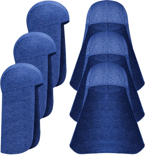 Vista 12 de Sintege 6 piezas de sombrero duro para protección solar con calavera, protector de cuello de secado rápido para mujeres y hombres