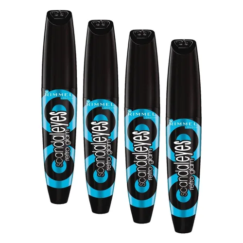 Vista 6 de Mascara de pestañas Scandaleyes Retroglam 0.41 onzas líquidas, Extreme black