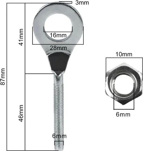 Vista 2 de FLYPIG Ajustador de tensor de eje de cadena de 0.59 pulgadas y 0.591 in para Coleman ct200u ct200u-ex Massimo MB200 para 50cc-125cc ATV Pit Dirt