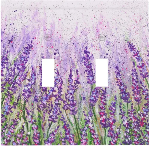 Vista 101 de Placa de Cubierta de Interruptor de Luz de 2 Posiciones Combinación de Abstracción/1 Toggle 1 Rocker Placas Decorativas de Pared de Plástico Negro