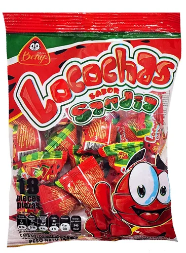 Vista 5 de BENY LOCOCHAS PEG BOLSA DURO DE CARAMELO CON CENTRO DE CHILI EN POLVO DE 5.1 oz, 18 unidades (MANGO)