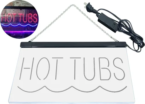 Vista 8 de ADVPRO Hot Tubs Supply Dual Color LED Neon Sign Blue & Red 12" x 8.5" st6s32-i3375-br