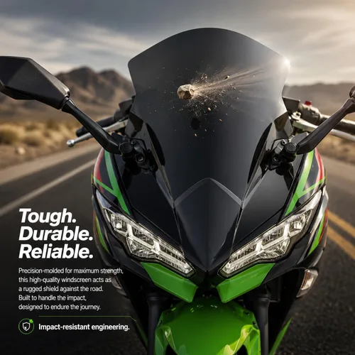 Vista 4 de Parabrisas para Ninja 650 ER6F 2020-2025 - PSLER Parabrisas Deflector de Viento Protector Carenado para 650 ER6F 2020-2025 (Negro)