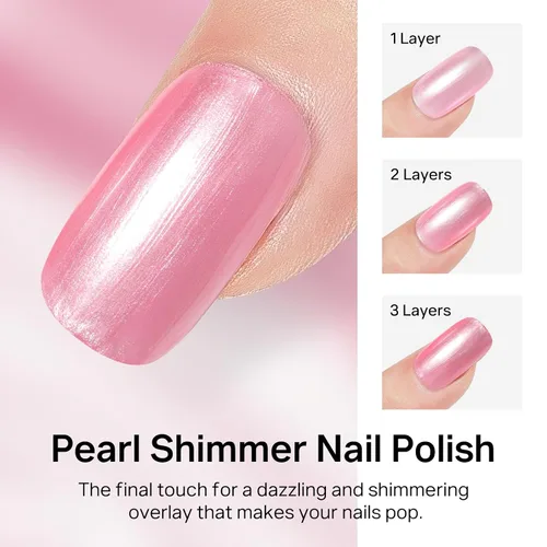 Vista 34 de MIZHSE Esmalte de uñas blanco perla de secado rápido, esmalte de uñas