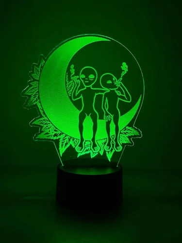 Vista 16 de 420 hojas 3D LED lámpara de mesa luz nocturna ilusión visual óptica decoración del hogar iluminación