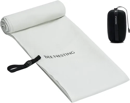 Vista 14 de Bee Nesting Toalla ultraligera de secado rápido – Paquete de 2 toallas de microfibra medianas y pequeñas con bolsillo compacto plegable para viajes