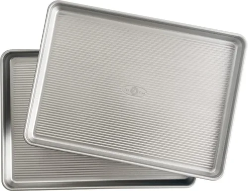 Vista 13 de USA Pan Bakeware - Bandeja antiadherente de media hoja, bandeja para hornear, acero aluminizado, (paquete de 2)
