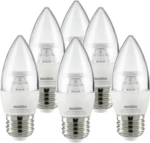 Vista 9 de Sunlite Bombilla LED B13 Torpedo decorativa, 7 vatios (60 W = ), 500 lúmenes, 120 voltios, regulable, base E26, certificación ETL, torpedo Blanco
