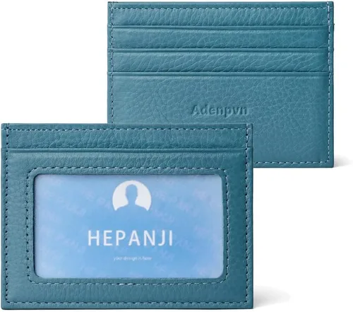 Vista 25 de Cartera de tarjeta de crédito de cuero genuino, billetera minimalista, inserciones de billetera delgada, 003, Estuche para tarjetas de crédito