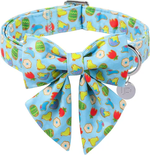 Vista 21 de Collar patriótico para perro con pajarita, collar de perro con lazo del 4 de julio, collar de bandera estadounidense para cachorros, machos