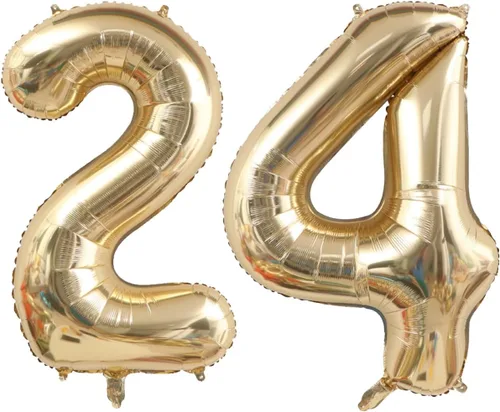 Vista 24 de Globo dorado claro con el número 0 de aluminio de 40 pulgadas, color oro champán, globo de helio 0 Mylar Oro claro 0