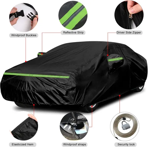 Vista 3 de Fundas impermeables para automóvil de repuesto para Cadillac CT4 2019-2025, cubierta para automóvil de 6 capas para todo clima con puerta