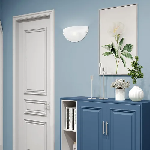 Vista 8 de Livex Lighting 4271-91 Home Basics Lámpara de pared de 1 luz de níquel cepillado con cristal de alabastro blanco Vidrio de alabastro blanco