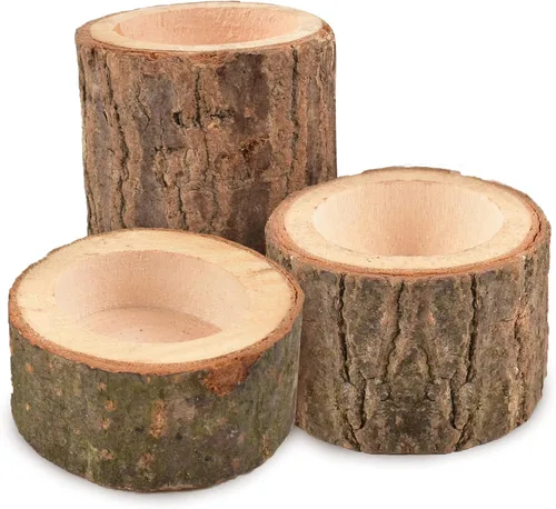 Vista 8 de Portavelas de madera para velas de té, soporte votivo rústico de madera natural para bodas, fiestas, cumpleaños, vacaciones, juego de 2