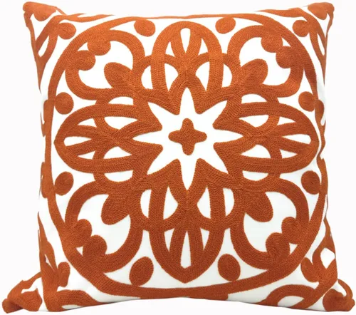 Vista 20 de Alysheer Funda de almohada decorativa bordada de 18 x 18 pulgadas, acogedora y fresca funda de cojín bohemia con diseño de mandala chic de punto