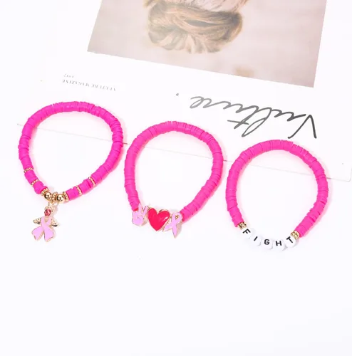 Vista 101 de Surfer Heishi - Pulseras apilables para mujer, apilables, de vinilo arcoíris, disco de arcilla, pulseras elásticas para la amistad, joyería bohemia