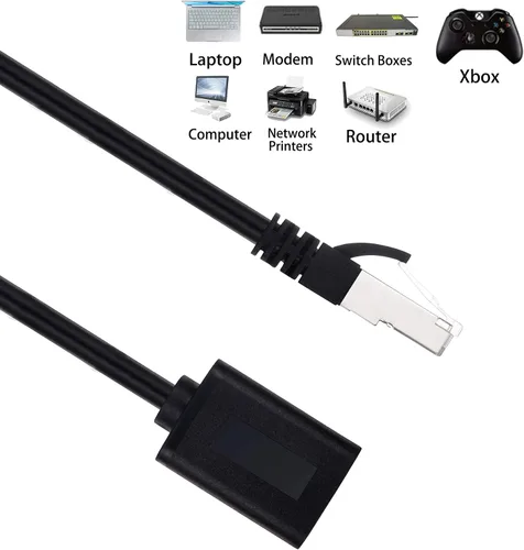 Vista 5 de Cable de extensión Ethernet de 15 pies, cable de conexión de red blindado Cat6, cables RJ45 blindados macho a hembra