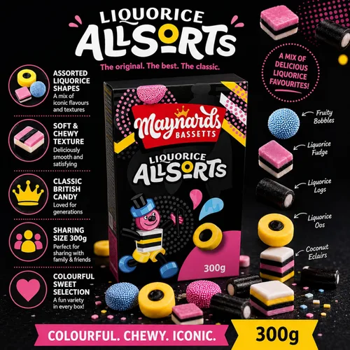 Vista 5 de Maynards Bassetts Regaliz Allsorts - Caja de cartón (12.35 oz)