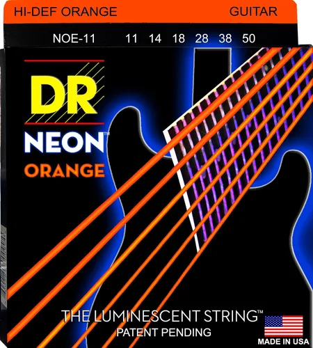 Vista 25 de DR Strings NBE-9 - Cuerdas para guitarra eléctrica de color azul neón de alta definición, cuerda ligera, 9-42