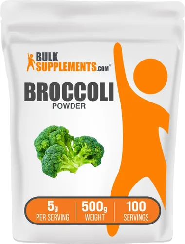Vista 6 de BULKSUPPLEMENTS.COM Polvo de brócoli - Polvo vegetal con antioxidantes y fibra, sin gluten, vegano y sin rellenos, 0.18 oz por porción, 20 porciones