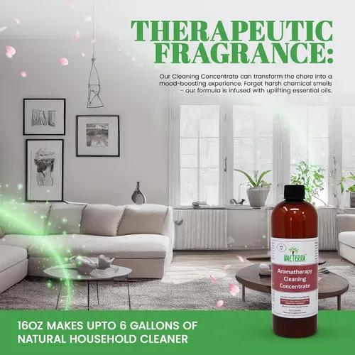 Vista 3 de Naeterra Concentrado de limpieza de aromaterapia de 16 onzas, hace 6 galones All Purpose Multi Surface Cleaner, Plant-Based Essential Oil Formula