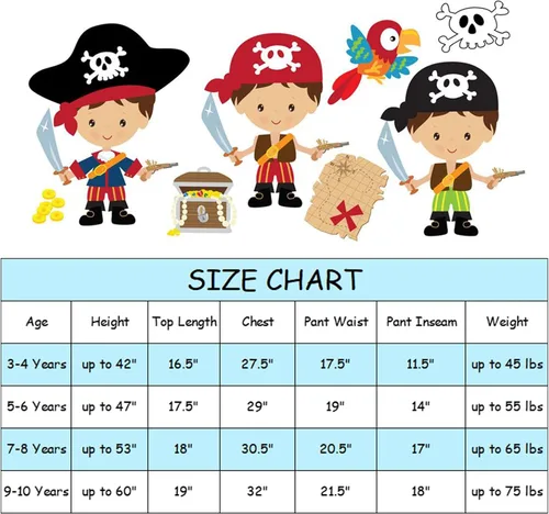 Vista 7 de Wizland Kids Pirate Costume Buccaneer Princess Costume Pirate Lass Costume Pirate Role Play Dress Up Set