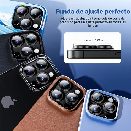 Vista 6 de Hoerrye para iPhone 16 Pro Max/iPhone 16 Pro Protector de Lente de Cámara - [1:1 Mantiene el Diseño Original de la Lente y 10X a prueba de roturas]