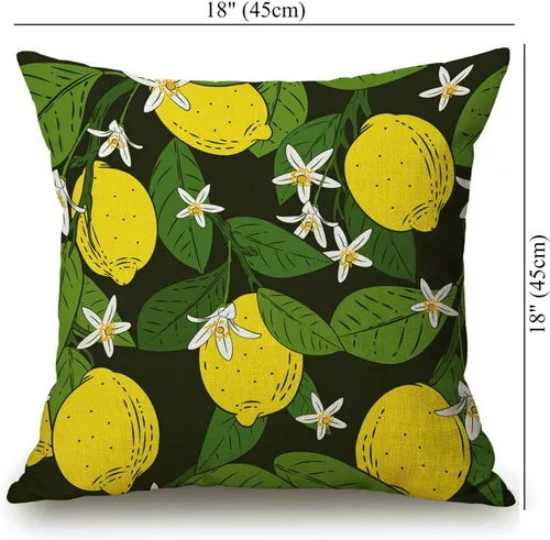 Vista 40 de Solekla Funda de almohada cuadrada de lino y algodón con flores blancas y negras, funda de cojín decorativa para sofá de 18 x 18 pulgadas Sl157