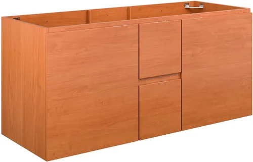 Vista 11 de Modway Mueble de tocador de baño de montaje en pared, lavabo no incluido, 18 pulgadas, nogal cereza