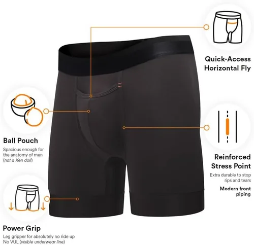 Vista 3 de All Citizens Elite Ball Pouch - Ropa interior para hombre con bragueta, diseño patentado de bolsa de bola, tela de rendimiento, no se suben