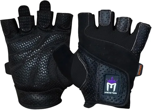 Vista 8 de Meister Guantes de levantamiento de pesas Fit Grip para mujer con piel Amara lavable Breathable no-slip palm padding for strength training