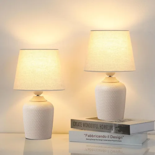 Vista 9 de Sucolite Juego de 2 lámparas de mesa pequeñas de 11.8 pulgadas, lámparas de mesita de noche para dormitorio, habitación de los niños, bonitas