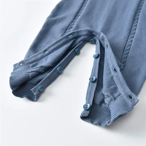 Vista 6 de Mameluco de punto con cuello de Peter Pan para bebé, ropa de una sola pieza, overol de ropa de bebé
