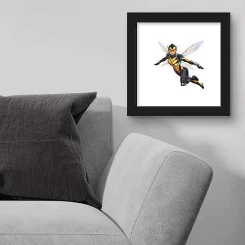 Vista 4 de Trends International Gallery Pops Marvel Comics Avengers - Póster de pared de avispa, 12 x 12 pulgadas, versión enmarcada en negro